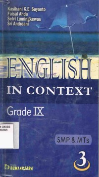 Image of English in Context Grade IX SMP & MTs 3