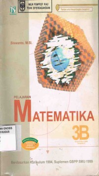 Image of Pelajaran Matematika 3B untuk kelas 3 SMU Semester II
