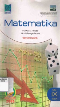 Image of Matematika untuk Kelas IX semester 1 jilid 3A